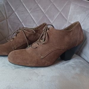 Dr Scholls Adler Brown Suede Lace up Heeled Bootie Women’s Size 10